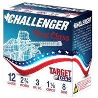 Challenger Target Load 12 GA 2 3/4dr. 1oz. #8 250 round case - CTA12L18