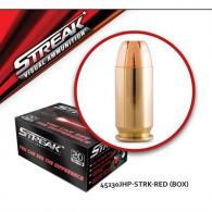 STREAK 45 Auto 230 gr JHP - Red 20bx - 45230JHPSTRKR STREAK 45 Auto 230 gr JHP - Red 20bx - 45230JHPSTRKR