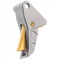 Tyrant Designs I.T.T.S. Trigger for Springfield Echelon Gray W/Gold Screw - TD-ECHETRIG-GRE