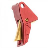 Tyrant Designs I.T.T.S. Trigger for Springfield Echelon Red W/Gold Screw - TD-ECHETRIG-RED