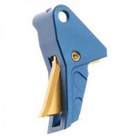 Tyrant Designs I.T.T.S. Trigger for Springfield Echelon Blue W/Gold Screw - TD-ECHETRIG-BLU