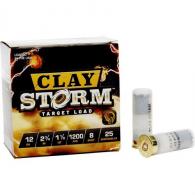 Fiocchi Clay Storm Shotgun Ammo, 12 Gauge, 2-3/4", 1-1/8oz, #8 Shot, 25 Rounds - 12CS18H8