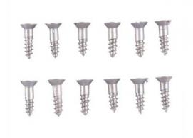 3x3/8" Steel Flat Head Wood Screws Blued 12 Pack