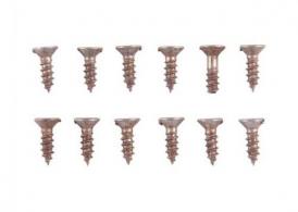 4x3/8" Steel Flat Head Wood Screws Blued 12 Pack
