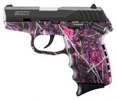 SCCY Industries CPX-1 Carbon 9mm Luger 3.10" 10+1 Black Stainless Steel Slide Muddy Girl Polymer Grip - CPX1CBMG