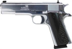 Iver Johnson Arms 191138CHRW 1911 A1 Government 70 Series 38 Super 5" 9+1 Chrome Black Diamondwood Grip - 1911A1CHROME38