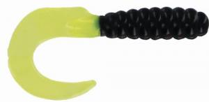 BB 2" CURL TAIL GRUB BLK/CHRT 100PK - CTG216-100