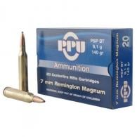 Main product image for Prvi Partizan PPU 7mm Remington Magnum 140 Gr Soft Point Boat Tail 20rds