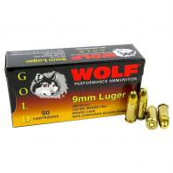 WOLF GOLD 9MM 124GR FMJ 50/BX BRASS - G919FMJ WOLF GOLD 9MM 124GR FMJ 50/BX BRASS - G919FMJ
