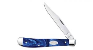 Case SparXX Smooth Blue Pearl Kirinite Slimline Trapper Pocket Knife 4.13" - 23445