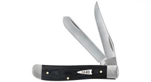 Case Smooth Black Micarta Mini Trapper 3.5" - 27822