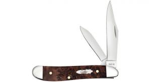 Case Brown Maple Burl Wood Peanut Pocket Knife 2.88" - 64059