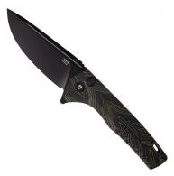 Tekto F3 Charlie Damascus G10 Handle Black D2 - F3RG1MXD2BK1