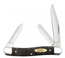 Case Medium Stockman 3 5/8" 3-Blades Black Curly Oak - 14001
