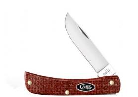 Case Smooth Dark Red Burlap Micarta CS Sod Buster Jr - 12273