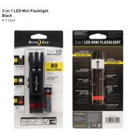 3-in-1 LED Mini Flashlight | Black - NL1A-01-R7