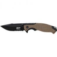 Liner Lock, 8Cr13MoV Drop Point Blade, Thumb Knobs, Index Flipper, Gold/Bla - SWMP13GLS