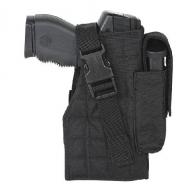 Tactical Molle Holster w/ Attached Mag Pouch | Black | Right