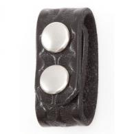 Gould & Goodrich Double Snap Belt Keepers, Black, Basket Weave - B76W
