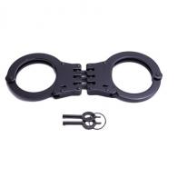 Handcuff Hinged Double Lock | Black - UZI-HC-H-B