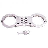 Handcuff Hinged Double Lock | Silver - UZI-HC-H-S