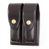 Leather Double Magazine Case | Black | Plain - B627-7BR