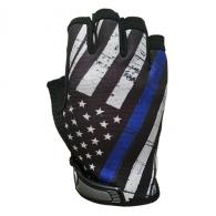 Blue Line Flag - Unlined - Half Finger Gloves | Thin Blue Line | X-Small - IH-BL-XSM