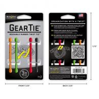 Gear Tie Reusable Rubber Twist Tie | Assorted | 3"" - GT3-4PK-A1