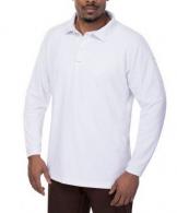 Vertx Coldblack Men's Long Sleeve Polo - Long | White | Medium - VTX4020PTWHMEDIUM