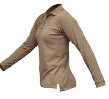 Vertx Coldblack Women's Long Sleeve Polo | Tan | Small - VTX4030PTNSMALL