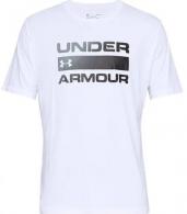 UA Team Issue Wordmark Short Sleeve, White, Small - 1329582100SM