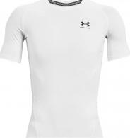 UA Men's HeatGear Armour Short Sleeve White/Black 3XL - 1361518-100-3XL