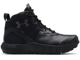 UA Men's Micro G Valsetz Mid Leather Waterproof Tactical Boots Black/Jet Gray Size 15 - 302433400115