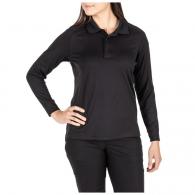 5.11 Women's Performance Long Sleeve Polo Black Large - 62408-019-L