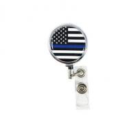 Thin Blue Line American Flag Badge Reel