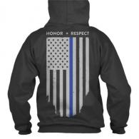 Thin Blue Line American Flag Hoodie XXXL - TBL-H-BLACK-XXXL