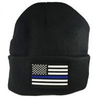 Thin Blue Line Flag Embroidered Beanie - KBTBLA-AS-TLT