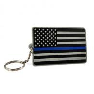 Thin Blue Line American Flag Keychain - PVC-TBL-KEY