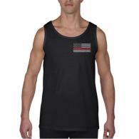 Thin Blue Line Thin Red Line American Flag Tank 2XL - RFLG-TANK-SMALL-LOGO-BLACK-XXL