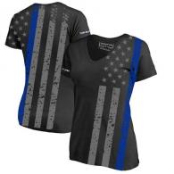 Thin Blue Line Women's Distressed Thin Blue Line Flag Dri-Fit Shirt XL - SUB-TBL-WOM-SHIRT-XL