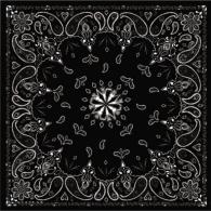 Zan Headgear Black Paisley Bandanna - B001