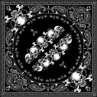 ZANheadgear Skull Row Bandana - B140