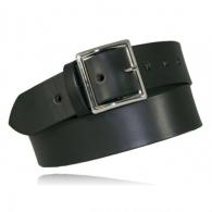 Boston Leather 1.75" Black Plain Garrison Stretch Belt Size 32 with Black Buckle - 6505E-1-32-BLK