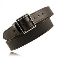 Boston Leather 1.75" Stitched Black Plain Garrison Belt Size 36 with Gold Buckle - 6505ST-1-36-GLD