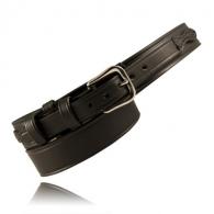 Boston Leather 1.5" Black Plain Ranger Belt Size 46 with Gold Buckle - 6512-1-46-GLD