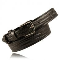 Boston Leather 1.5" Black Weave Ranger Belt Size 64 with Nickel Buckle - 6512-3-64