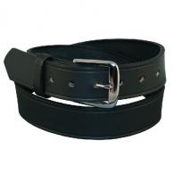 Boston Leather Traditional 1.5" Off Duty Black Hi-Gloss Belt Size 48 with Nickel Buckle - 6582-2-48