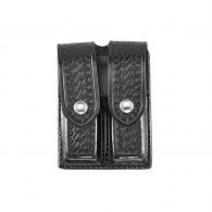 Aker Leather Double Magazine BasketWeave with Brass Studs Pouch Size 2 - A510-BW-2-BR