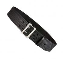 Aker Leather Sam Browne Black BasketWeave Duty Belt with Brass Studs Size 40 - B01-BW-40-BR