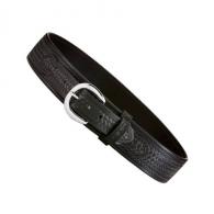 Aker Leather River Black BasketWeave Duty Belt with Chrome Buckle Size 30 - B06-BW-30-CH